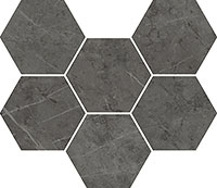 12 ITALON charme evo antracite mosaico hexagon нат (1шт=0,05м2) 25x29