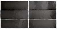 керамическая плитка настенная EQUIPE magma black coal 6.5x20