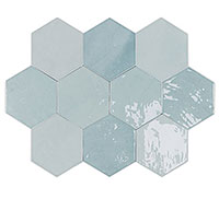 керамическая плитка напольная WOW zellige hexa aqua 10.8x12.4