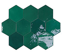 2 WOW zellige hexa emerald 10.8x12.4