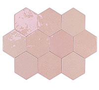 керамическая плитка напольная WOW zellige hexa pink 10.8x12.4