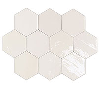 2 WOW zellige hexa white 10.8x12.4