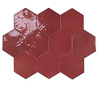 керамическая плитка напольная WOW zellige hexa wine 10.8x12.4