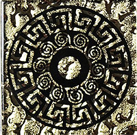  вставка РОСКОШНАЯ МОЗАИКА вставки стекло греция золото 6.6x6.6