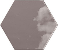 керамическая плитка настенная RIBESALBES geometry hex charcoal glossy 15x17.3