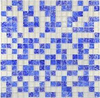 12 РОСКОШНАЯ МОЗАИКА стекло синяя-голубая-белая (15х15) 30x30