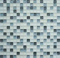  мозаика РОСКОШНАЯ МОЗАИКА стекло белая-серая (15х15) 30x30