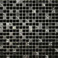 мозаика РОСКОШНАЯ МОЗАИКА камень черная-платина (15х15) 30x30