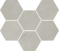  мозаика ITALON continuum silver mosaico hexagon 25x29