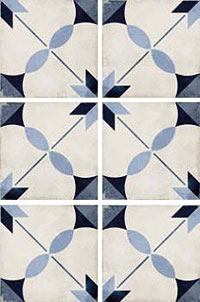 3 EQUIPE art nouveau arcade blue 20x20