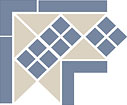 9 TOP CER octagon corner lisbon with 1 strip (tr.16, dots 11, strips 11) 21.5x21.5