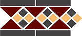 8 TOP CER octagon new border lisbon with 1 strip (tr.20, dots 14+21, strips 14) 15x28