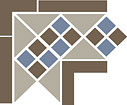 9 TOP CER octagon new corner lisbon with 1 strip (tr.01, dots 29+11, strips 29) 21.5x21.5