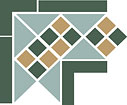 9 TOP CER octagon new corner lisbon with 1 strip (tr.13, dots 18+03, strips 18) 21.5x21.5