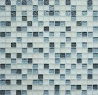 12 РОСКОШНАЯ МОЗАИКА стекло белая-серая (15х15) 30x30